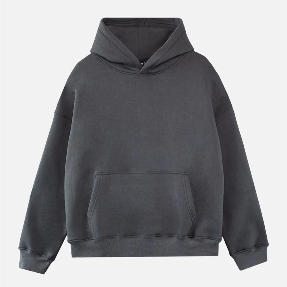HOURS COLLECTION DROP SHOULDER HOODIE - CHARCOAL